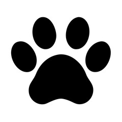 Bold Animal Paw Print Silhouette Vector for Recraft.ai"