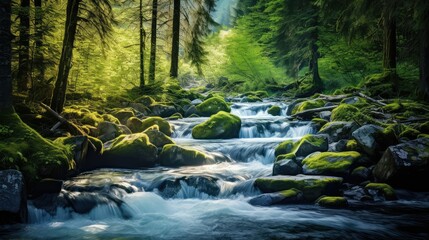 Obraz premium cascade rushing water