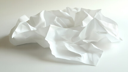 A slightly crushed tissue paper with delicate folds and creases