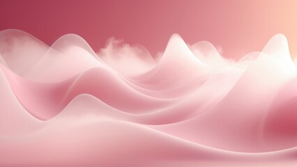 Misty pink waves with soft gradients create surreal atmosphere, perfect for calming visuals. This smooth and dreamy background suits creative works requiring minimalist design with serene tones.