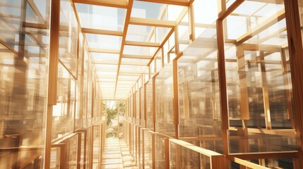 overlapping wood frame transparent