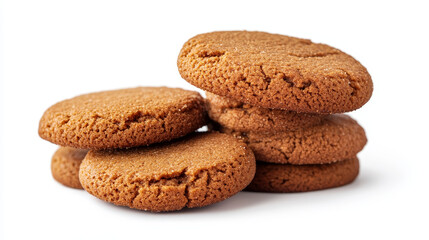 Cookie gingerbread homemade breakfast bake cakes isolated and tasty snack biscuit pastry delicious sweet dessert bakery eating vector illustration.