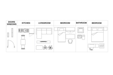 block furniture 2d plan view