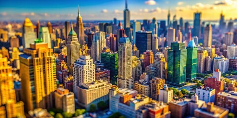 Obraz premium Miniature New York City Skyline: Tilt-Shift Skyscrapers