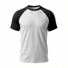 Naklejka premium Sporty Raglan T Shirt Apparel Fashion Clothing Mockup Isolated on Plain Background Blank Simple Design