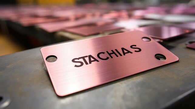 plate metal name tag