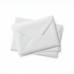 Stack of Plain White Envelopes for Sending Mail and Correspondence as Communications Media