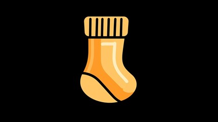 Socks icon. Side view. Editable stroke. Vector simple flat graphic illustration. Isolated object on black and white background.