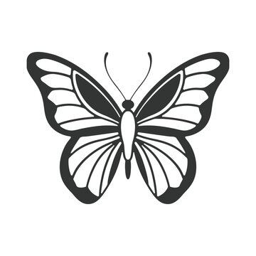 Butterfly silhouette vector illustration art design. Silhouette Butterflies Isolated. insects butterfly outline, tattoo, coloring, vector logo icon set on a white background.