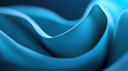 Naklejka premium Abstract blue wave flowing, dark background, design element