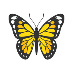 Butterfly silhouette vector illustration art design. Silhouette Butterflies Isolated. insects butterfly outline, tattoo, coloring, vector logo icon set on a white background.