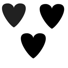 set of vector hearts