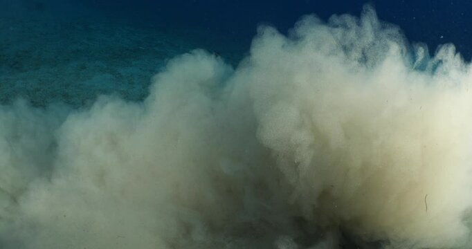 sand underwater moving making shapes  no gravity like sand storms and clouds