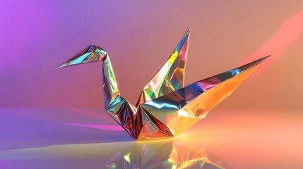 Holographic Paper Crane Design – A Futuristic Twist on Traditional Origami