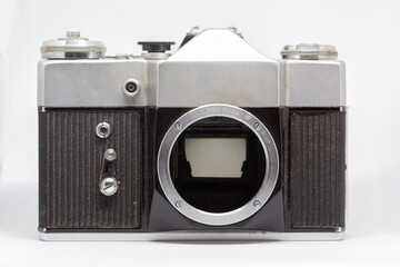 Retro old analog viewfinder camera, classic film hipster vintage