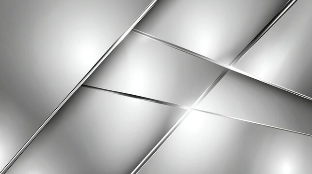 Abstract metallic gray geometric background with intersecting lines and panels.