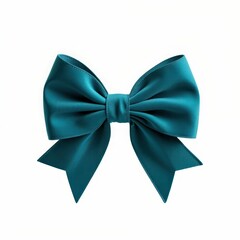 Naklejka premium Teal Silk Bow Celebration Ribbon Accessory Decoration Festive Event Ornament Elegant Fabric Artwork