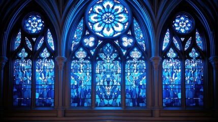 church blue stained glass