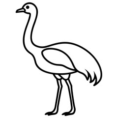 Stylized Ostrich Bird Vector Icon for Digital & Print Projects.