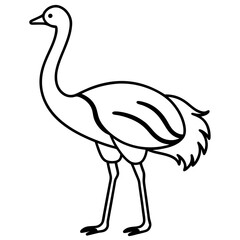 Black Ostrich Bird Silhouette Vector Icon – Clear & Detailed.