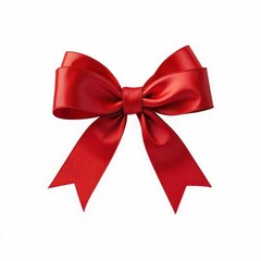 Fototapeta premium Elegant Festive Red Ribbon Bow Decoration Symbol of Celebration and Holiday Season Cheerfulness