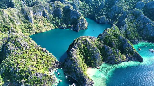 Barracuda Lake on Coron Island in the province of Palawan, Philippines.