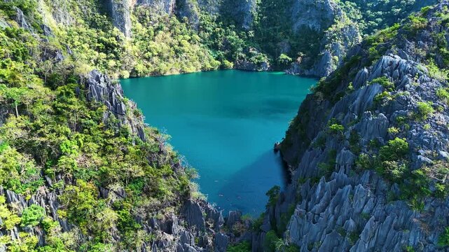 Barracuda Lake on Coron Island in the province of Palawan, Philippines.