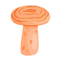 Saffron milk cap edible forest mushroom icon. Hand drawn trendy flat style delicious milk cap. Lactarius deliciosus fungus group engraved. Vector illustration Isolated