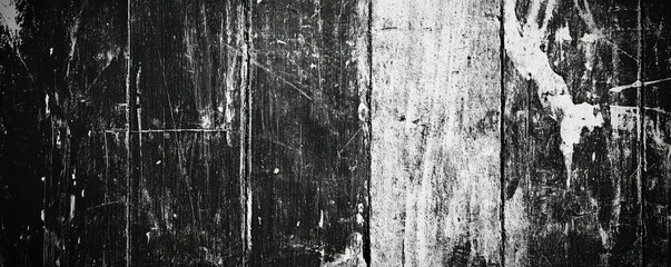 Obraz premium Distressed Surface of Weathered Plank Panels with Scratches and White Paint Splatter Detail