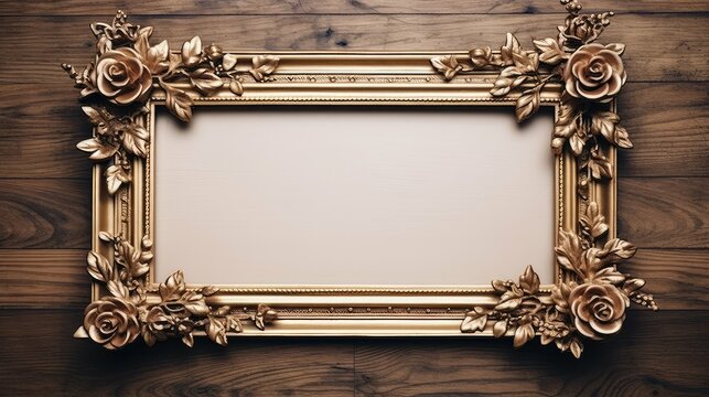classic floral gold frame