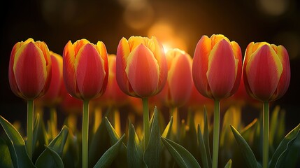 red yellow tulips