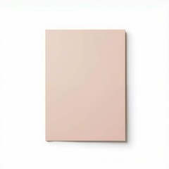 Rose Colored Vertical Rectangular Slab on White Surface Design Element With Soft Shadow Overlay