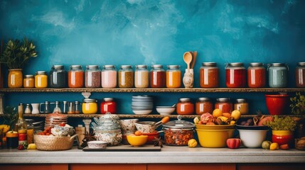 Fototapeta premium vibrant blur kitchen background