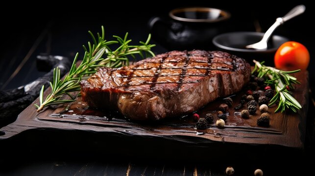meat food black background