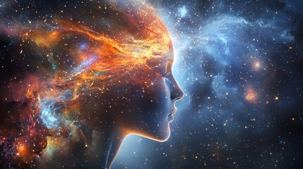 Cosmic Nebula and Galaxy Visual