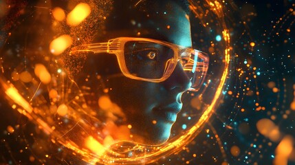 Futuristic Holographic Technology Interface