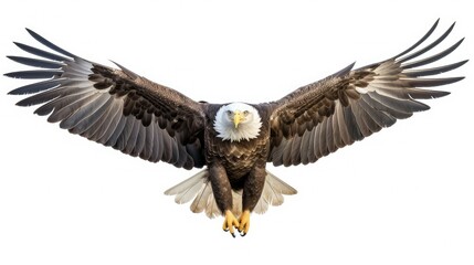 Fototapeta premium flight eagle isolated on white