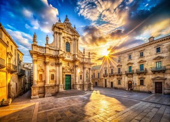 Fototapeta premium Panoramic View of Lecce's Baroque Architecture, Italy