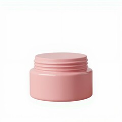 Empty Pink Cosmetic Container for Cream Product Presentation Display and Beauty Care Marketing Concept
