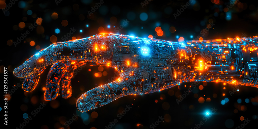 Poster ai and blockchain transforming finance: enhanced security and efficiency in digital transactions lan