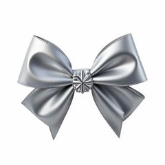 Silver Bow Tie Elegance Celebration Accessory Shiny Metallic Gift Decoration Festive Fashionable Object