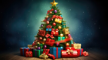 Obraz premium presents gift card christmas