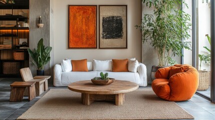 Boutique Hotels: A photo of a cozy boutique hotel lobby with unique art pieces and stylish furniture, showcasing charm and personalized service.