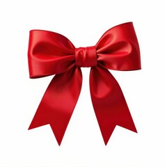 Fototapeta premium Radiant Red Ribbon Bow Celebration Symbol Isolated on a Clean Background Festive and Decorative