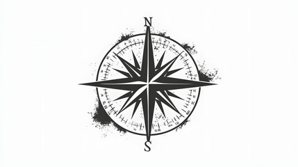 Stylized compass graphic, intricate design showcasing cardinal directions, ideal for navigation themes, map-related projects.