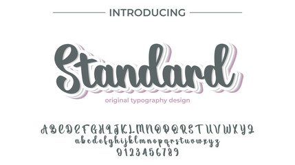 Standard Font Stylish brush painted an uppercase vector letters, alphabet, typeface