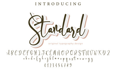 Standard Font Stylish brush painted an uppercase vector letters, alphabet, typeface