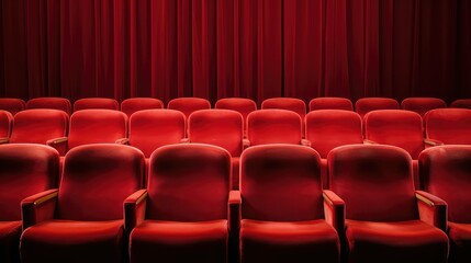 Fototapeta premium theater red velvet seats