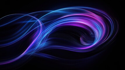Naklejka premium Dynamic Swirls of Light Abstract Design Flowing with Energy in Blue and Purple Hues Backdrop