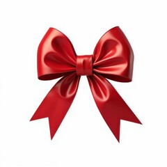 Elegant Red Ribbon Bow Festive Decoration for Gifts Celebrations and Special Occasions Present Attachment